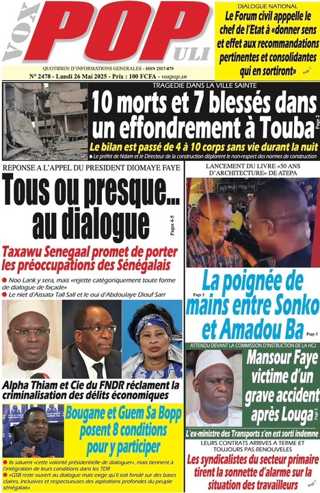 Revue de P­­resse du Lundi 26/05/2025