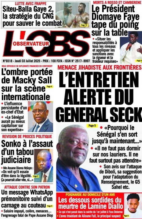 Revue de P­­resse du Jeudi 03/07/2025