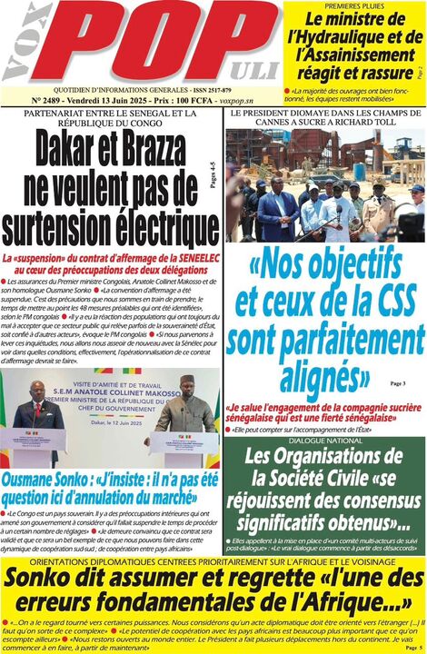 Revue de P­­resse du Vendredi 13/06/2025