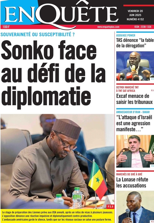 Revue de P­­resse du Vendredi 20/06/2025