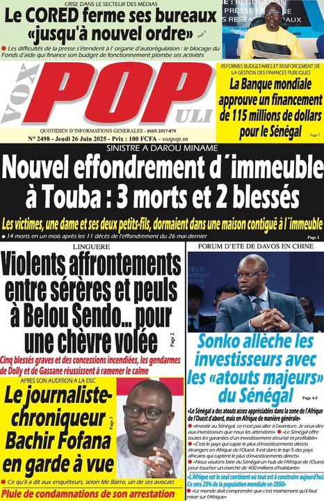 Revue de P­­resse du Jeudi 26/06/2025