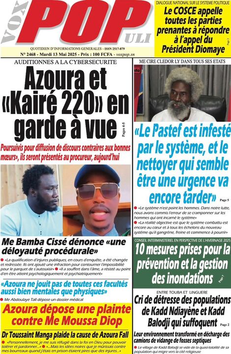 Revue de Presse du Mardi 13/05/2025