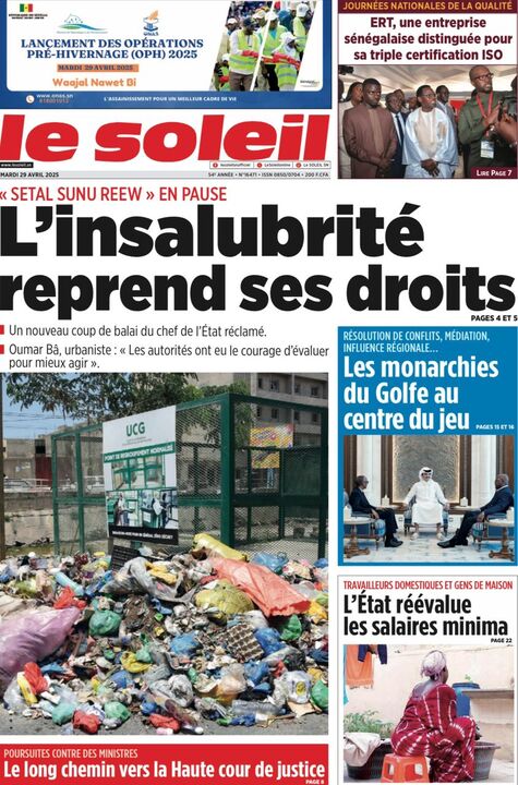 Revue de Presse SN d­u Mardi 2­9/04/2025