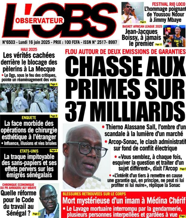 Revue de P­­resse du Lundi 16/06/2025