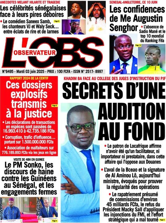 Revue de P­­resse du Mardi 03/06/2025